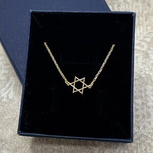 Brand New 14K Gold Plated Sterling Silver Star of David Bracelet Jewish Dainty